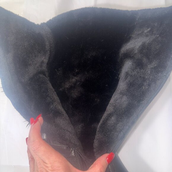 Unisa Hailee Wedge Black Tall Boots size 8.5 - Picture 2 of 12